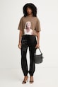 Guess t-shirt oversize damski bawełniany MARILYN MONROE W6BI52.K6659 brązowy SS26