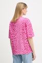 Odzież Just Cavalli t-shirt bawełniany 80PAHE05.CJ110 różowy