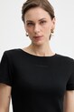 Patrizia Pepe t-shirt damski bawełniany z elastanem czarny 2M4522.J407