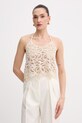 Patrizia Pepe top damski bawełniany beżowy 2M4563.A774