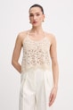 Patrizia Pepe top damski bawełniany beżowy 2M4563.A774