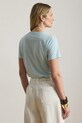 Lauren Ralph Lauren T-shirt basic damski bawełniany 200P09106 turkusowy SS26