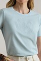 Lauren Ralph Lauren T-shirt basic damski bawełniany turkusowy 200P09106