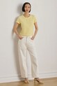 Lauren Ralph Lauren T-shirt basic damski bawełniany 200P09106 żółty