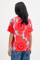 Ρούχα Marimekko t-shirt γυναικείο βαμβακερό 095075 κόκκινο