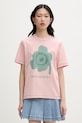 Marimekko T-shirt damski bawełniany różowy 095095