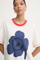 Marimekko T-shirt basic damski bawełniany beżowy 095097