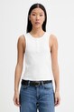 G-Star top damski bawełniany z elastanem Slim henley tank beżowy D28740.E487