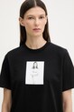 Calvin Klein T-shirt basic damski bawełniany czarny LV040501WF
