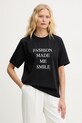 Victoria Beckham t-shirt damski bawełniany czarny 1226JTS007458A