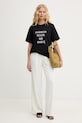 Victoria Beckham t-shirt damski bawełniany 1226JTS007458A czarny SS26
