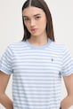 U.S. Polo Assn. t-shirt bawełniany STRIPE CREW NECK niebieski WUP1308