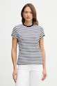 U.S. Polo Assn. t-shirt bawełniany STRIPE CREW NECK wzorzyste granatowy WUP1308