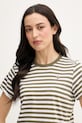 U.S. Polo Assn. T-shirt damski bawełniany STRIPE CREW NECK zielony WUP1308