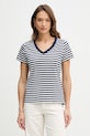 U.S. Polo Assn. t-shirt bawełniany STRIPE V-NECK regular granatowy WUP1309