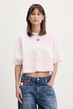 Tommy Jeans tricou pentru femei, din bumbac roz DW0DW18706
