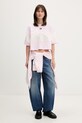Tommy Jeans tricou pentru femei, din bumbac DW0DW18706 roz SS26