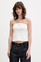 Tommy Jeans top dámský s bavlnou béžová DW0DW22263