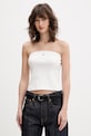 Tommy Jeans top dámský s bavlnou béžová DW0DW22263