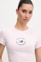 Odzież Tommy Jeans t-shirt basic damski bawełniany DW0DW22273 różowy