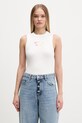 Tommy Jeans top damski bawełniany z elastanem biały DW0DW22280