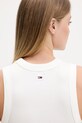Odzież Tommy Jeans top damski bawełniany z elastanem DW0DW22280 biały