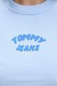 Tommy Jeans top dámský bavlněný s elastanem DW0DW22280 modrá