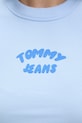 Tommy Jeans top dámský bavlněný s elastanem DW0DW22280 modrá