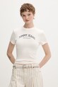 Tommy Jeans t-shirt basic damski bawełniany beżowy DW0DW22302