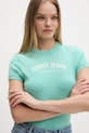 Tommy Jeans pamut női basic türkiz DW0DW22302