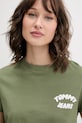 Tommy Jeans T-shirt γυναικείο βαμβακερό πράσινο DW0DW22310
