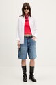 Tommy Jeans top pentru femei, din bumbac cu elastan DW0DW22577 rosu SS26