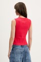 Îmbrăcăminte Tommy Jeans top pentru femei, din bumbac cu elastan DW0DW22577 rosu
