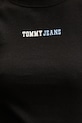 Tommy Jeans top pentru femei, din bumbac cu elastan DW0DW22577 negru