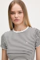 Tommy Jeans t-shirt damski bawełniany z elastanem czarny DW0DW22782