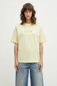 Maison Kitsuné t-shirt bawełniany Album Logo bawełna żółty QW00110KJ0119