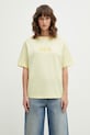 Maison Kitsuné t-shirt bawełniany Album Logo bawełna żółty QW00110KJ0119