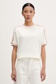 adidas Originals tričko dámske bavlnené s elastanom béžová KY8126
