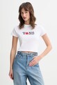 Vans crop top damski bawełniany biały VN000XEAWHT1