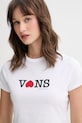 Vans crop top damski bawełniany biały VN000XEAWHT1
