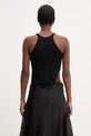 Odzież Rick Owens DRKSHDW crop top bawełniany damski DS01F4100.BH czarny