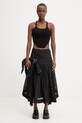 Rick Owens DRKSHDW crop top bawełniany damski DS01F4100.BH czarny