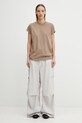 Rick Owens DRKSHDW t-shirt bawełniany Small Level DS01F4208.RN beżowy