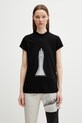 Rick Owens DRKSHDW Small Level t-shirt bawełniany damski czarny DS01F4208.RNEP5