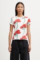 Kenzo GOTS KENZO ARCHIVE ROSE CLASSI t-shirt bawełniany damski biały FG52TS2124SK