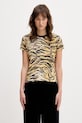 Kenzo t-shirt bawełniany GOTS KENZO TIGER CLASSIC T-SHI bawełna żółty FG52TS2154SK