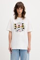 Kenzo t-shirt bawełniany GOTS KENZO WILD TIGER LOOSE T- nadruk biały FG52TS3114SG