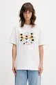 Kenzo t-shirt bawełniany GOTS KENZO WILD TIGER LOOSE T- nadruk biały FG52TS3114SG