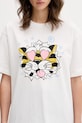Kenzo t-shirt bawełniany GOTS KENZO WILD TIGER LOOSE T- biały FG52TS3114SG