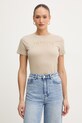 Памучна тениска Armani Exchange щампа бежов XW002294.AF17172